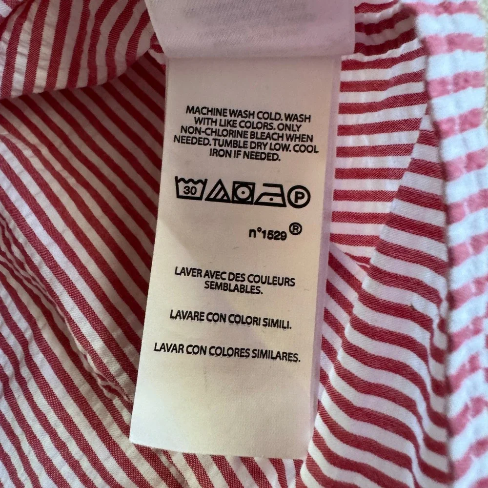 Polo Ralph Lauren Button Down Mens 2XLT Red Seersucker Stripe Short Sleeve Shirt